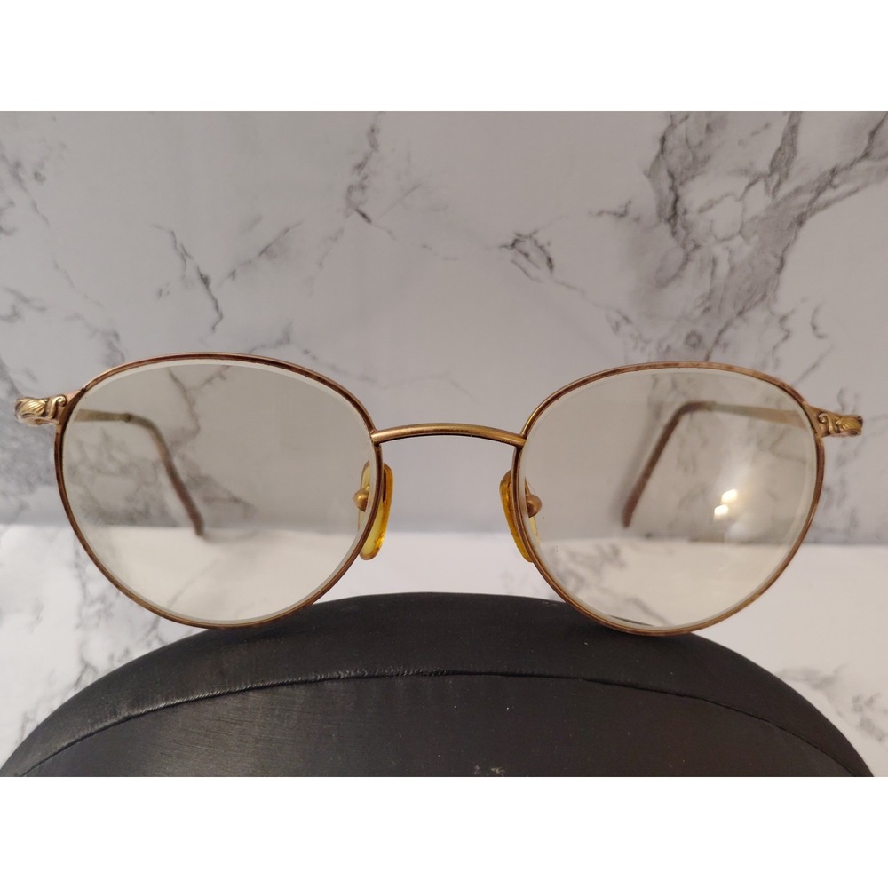 Jean Nate Eyeglasses Frames Only 305 48-20-135 Gold Vintage Designer
